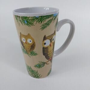 100% Stoneware Owl Mug‎ 6” 16 oz Coffee Mug Tea